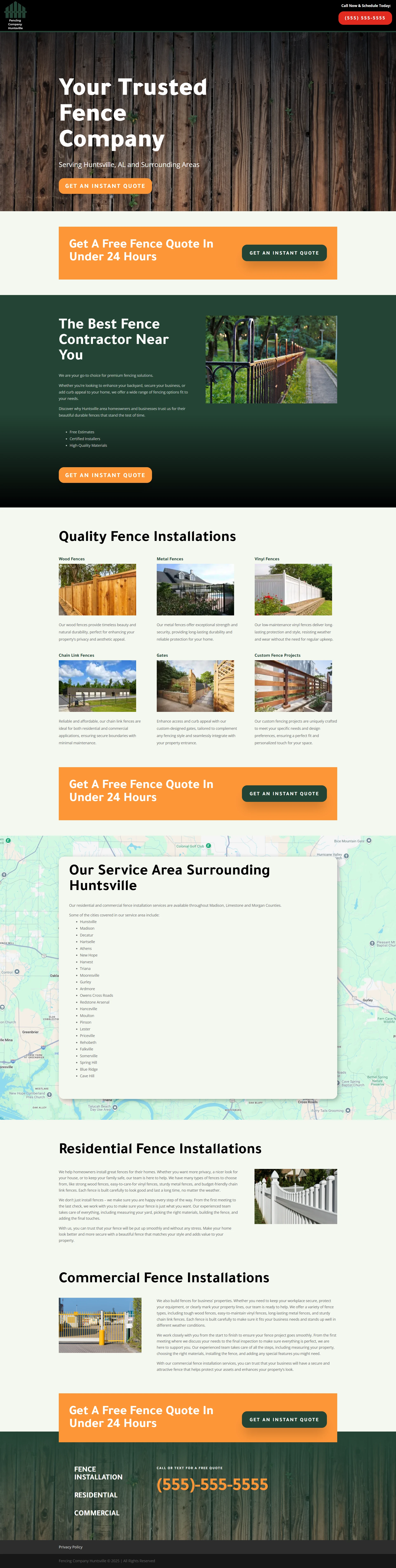 Fencing Company Huntsville - Landing Page